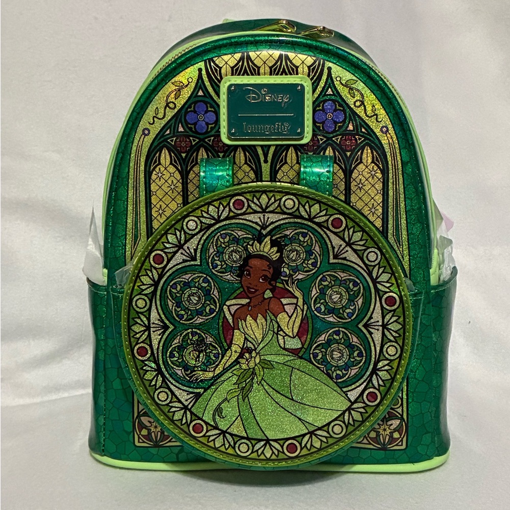 NWT Loungefly Tiana Stained Glass Mini Backpack